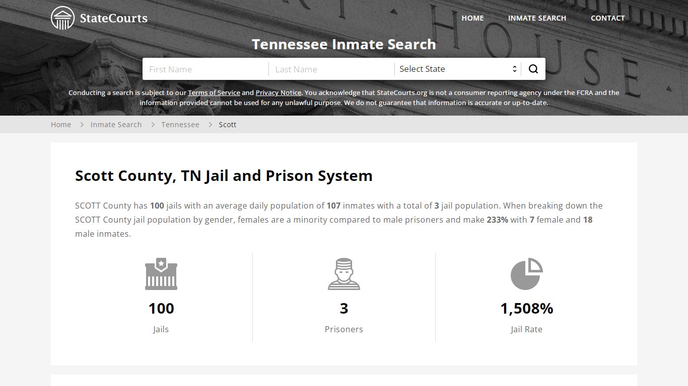 Scott County, TN Inmate Search - StateCourts
